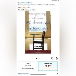 Morning Meetings with Jesus 180 Devotions for Teachers by Susan Drake Paperback